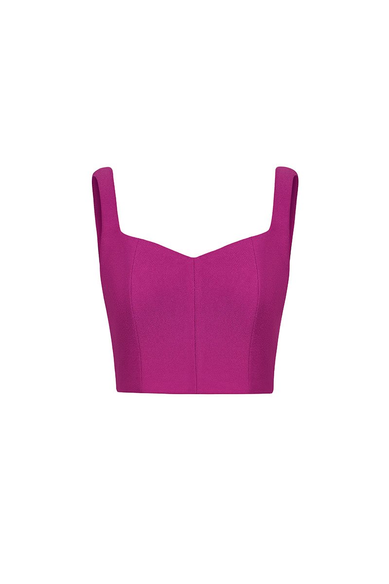 Kelsie Padded Sweetheart Top in Magenta