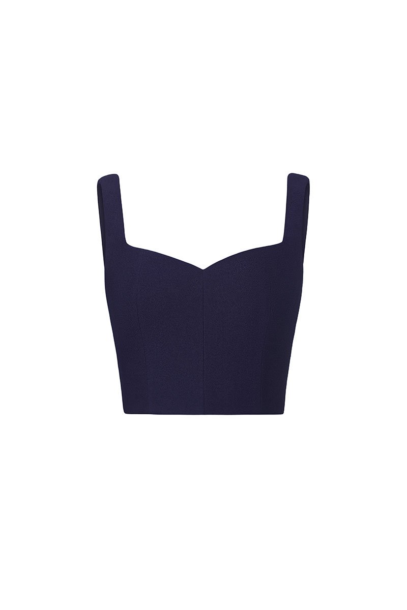 Kelsie Padded Sweetheart Top in Navy Blue
