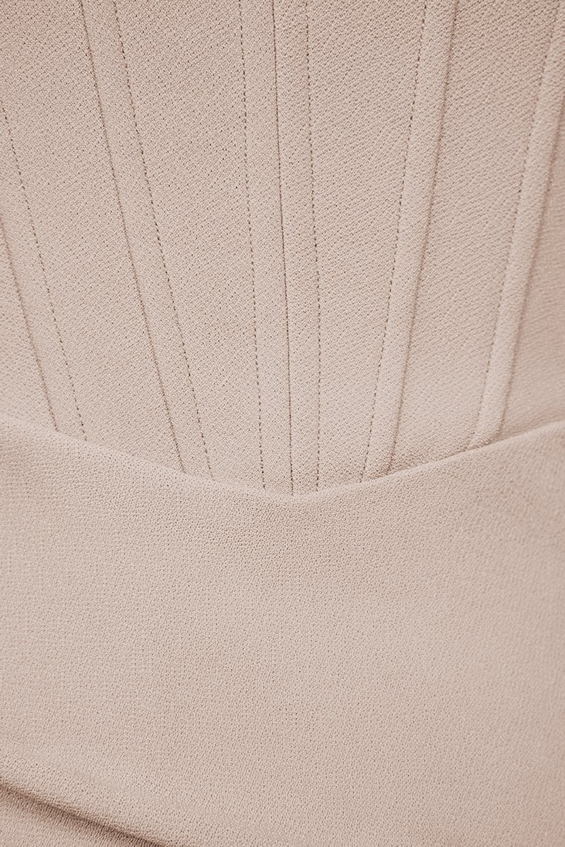 Nora Padded Corset Dress in Stone