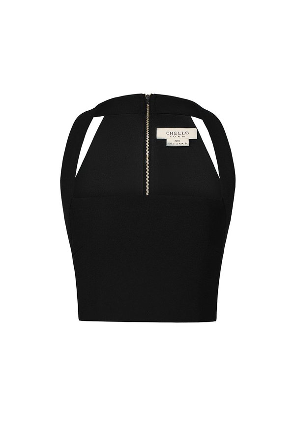 Baelin Padded Halter Top in Classic Black