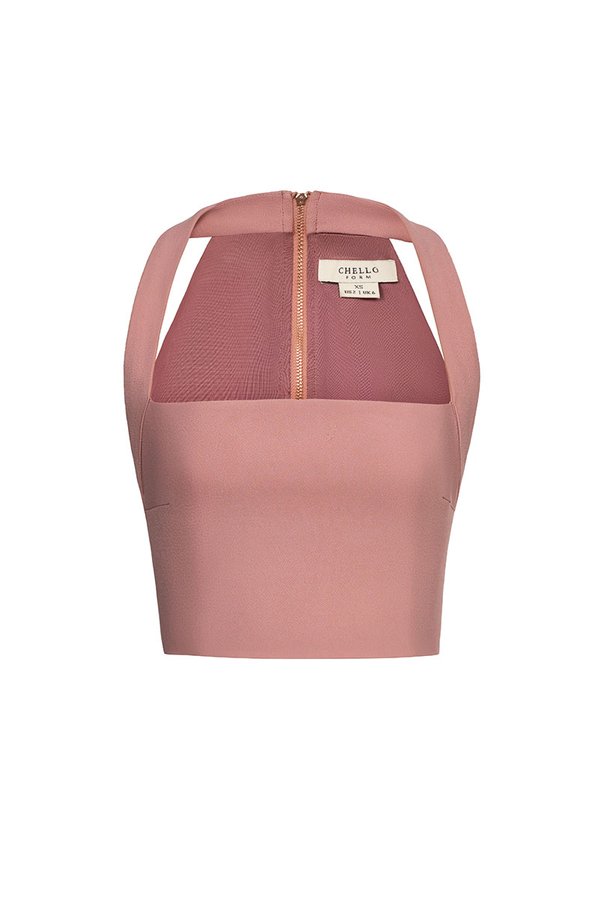 Baelin Padded Halter Top in Dusty Rose