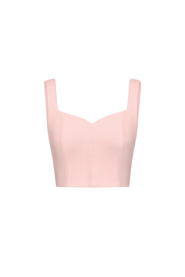 Kelsie Padded Sweetheart Top in Ballet Pink