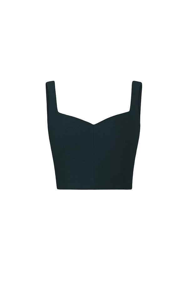 Kelsie Padded Sweetheart Top in Emerald Green