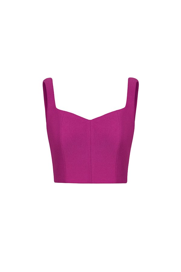 Kelsie Padded Sweetheart Top in Magenta