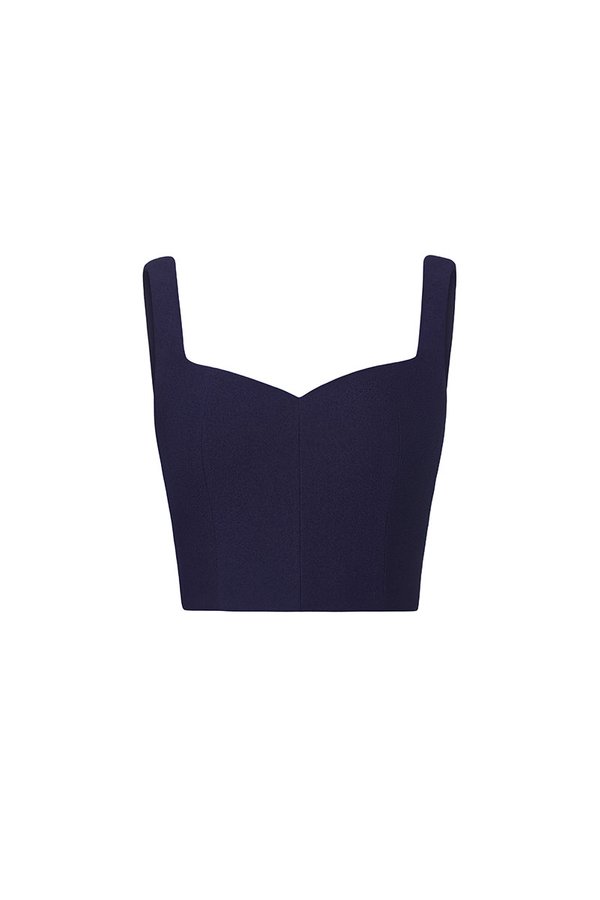 Kelsie Padded Sweetheart Top in Navy Blue