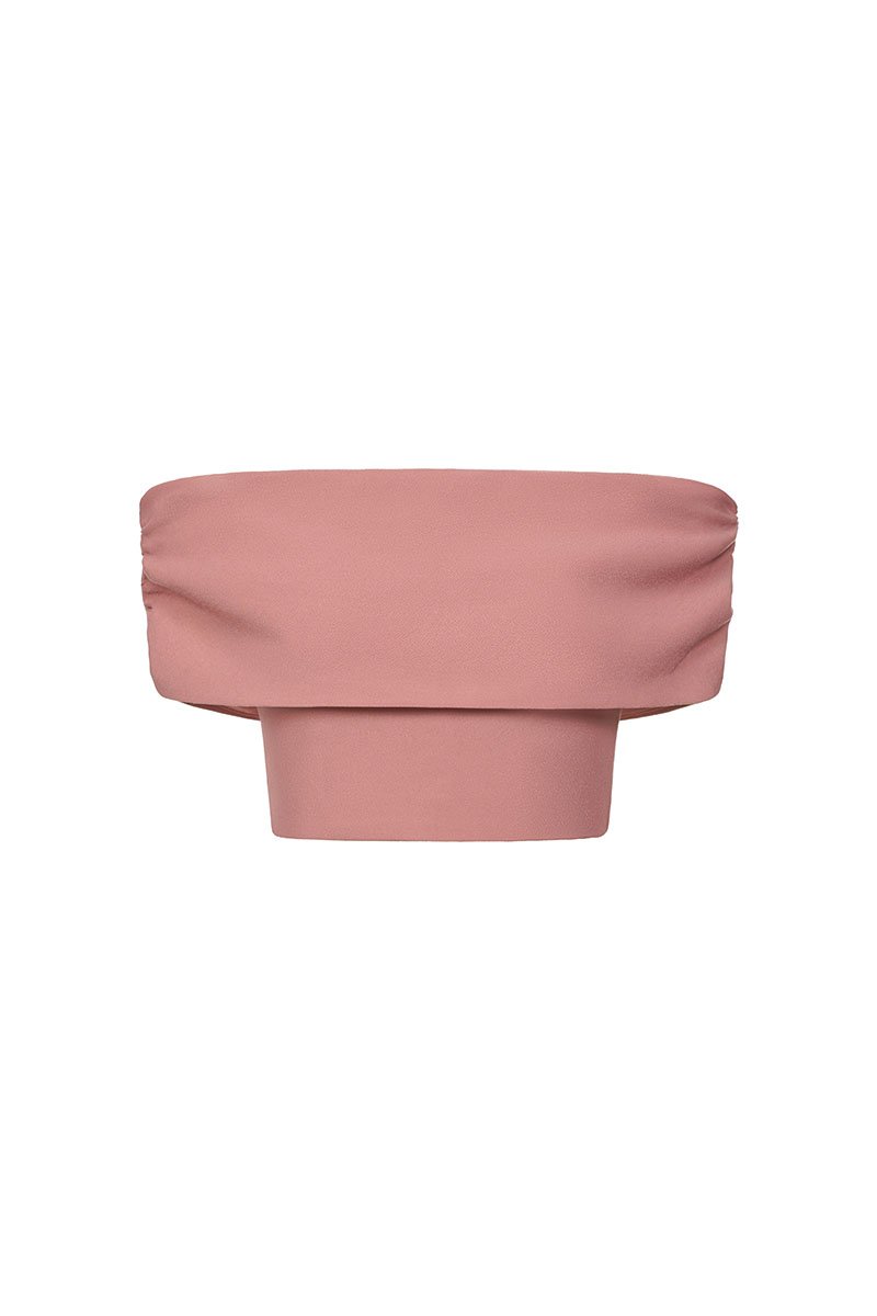 Demi Off Shoulder Padded Top in Dusty Rose