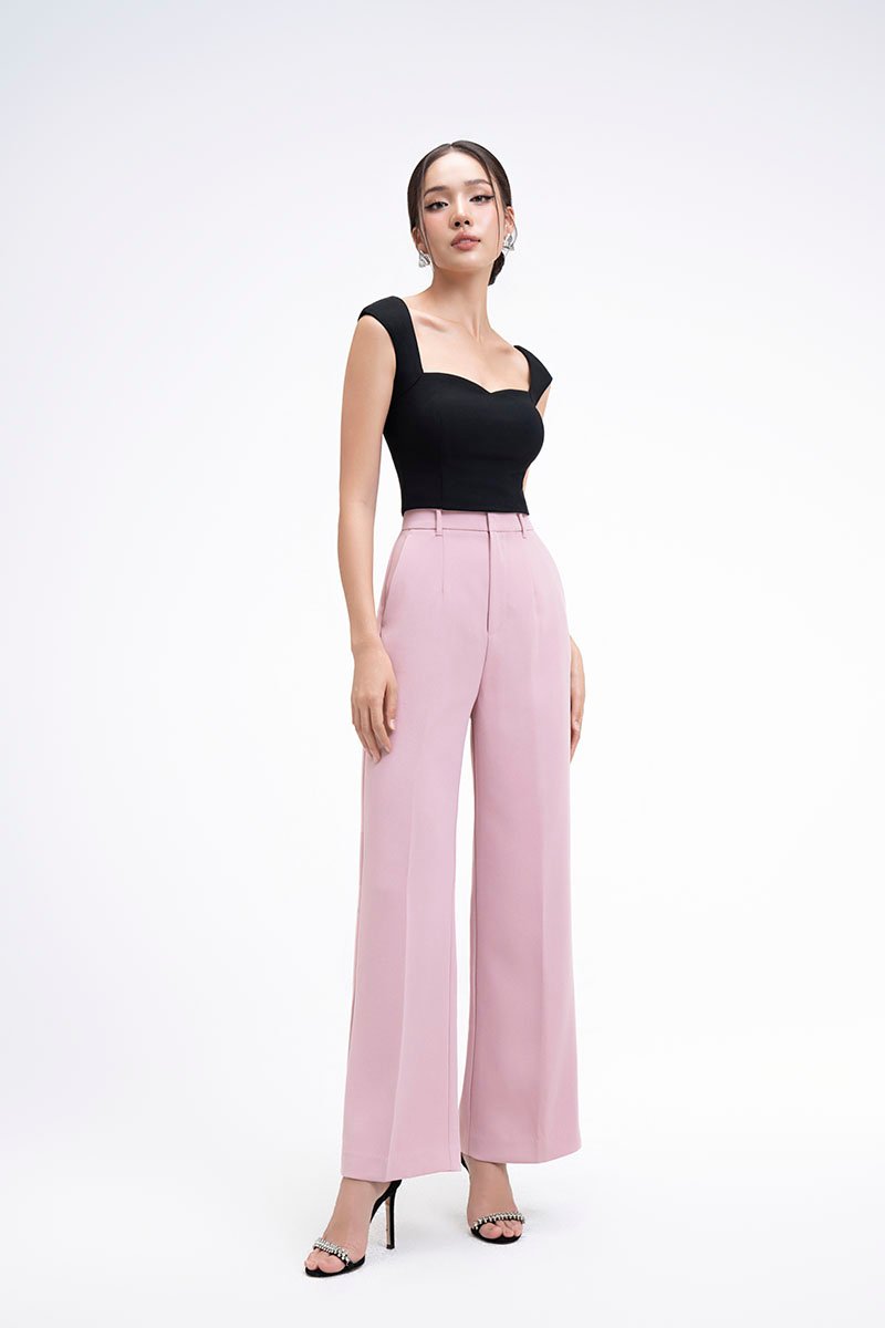 Eliana Padded Sweetheart Cap Sleeves Top in Classic Black