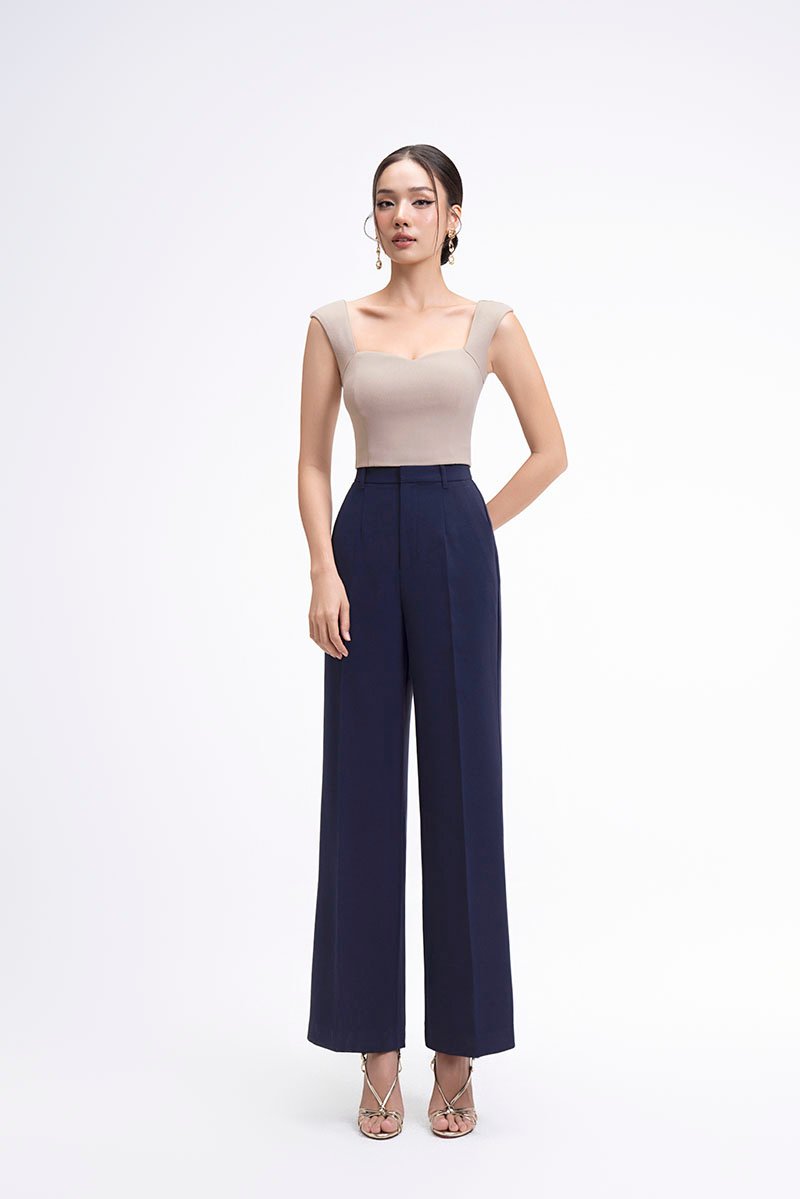 Eliana Padded Sweetheart Cap Sleeves Top in Stone