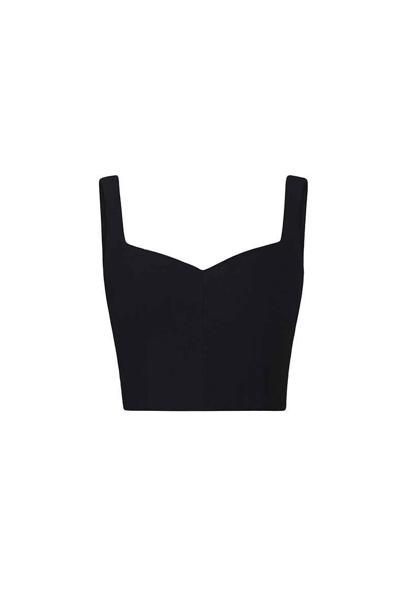 Kelsie Padded Sweetheart Top in Classic Black