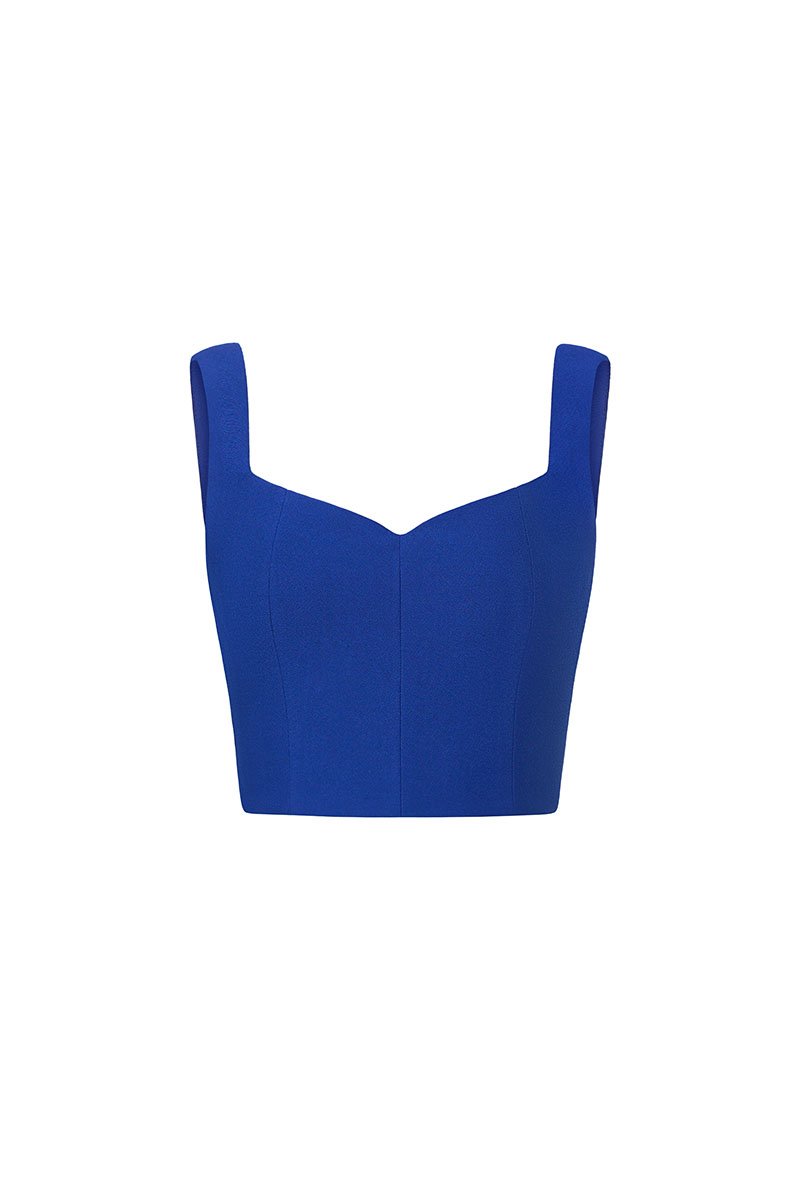 Kelsie Padded Sweetheart Top in Cobalt Blue