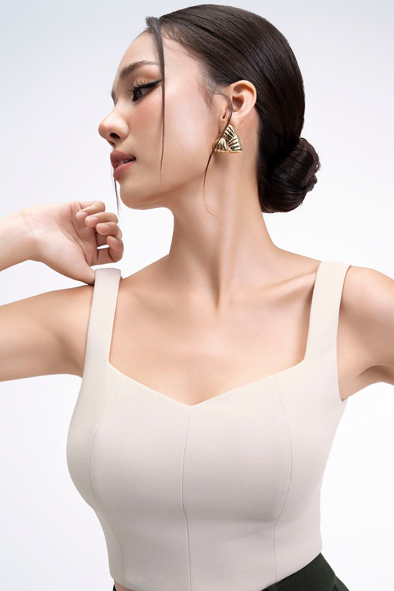 Kelsie Padded Sweetheart Top in Ivory