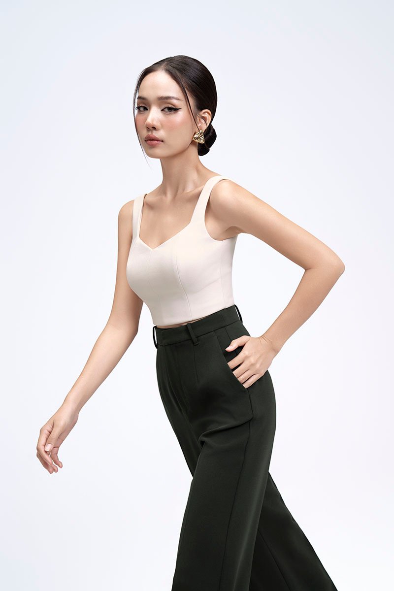 Kelsie Padded Sweetheart Top in Ivory