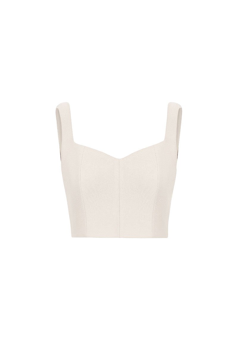 Kelsie Padded Sweetheart Top in Ivory