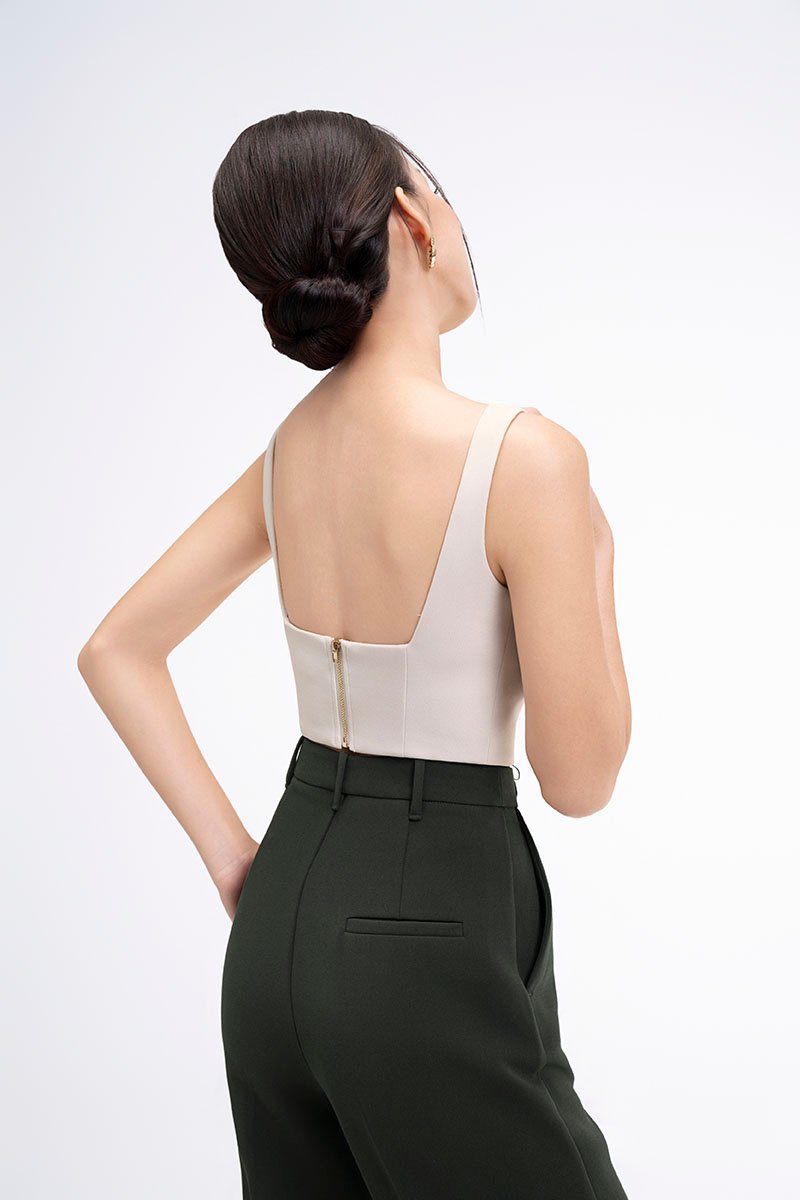 Kelsie Padded Sweetheart Top in Ivory