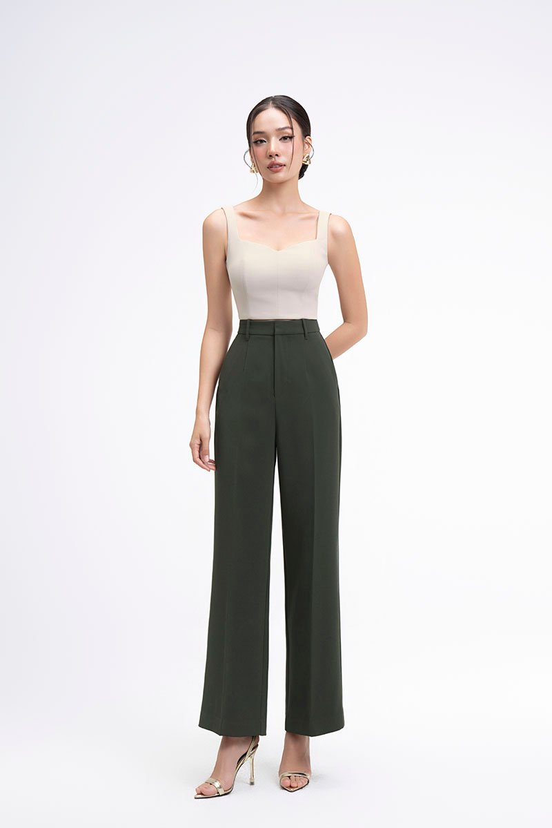 Laken Straight Pants in Army Green