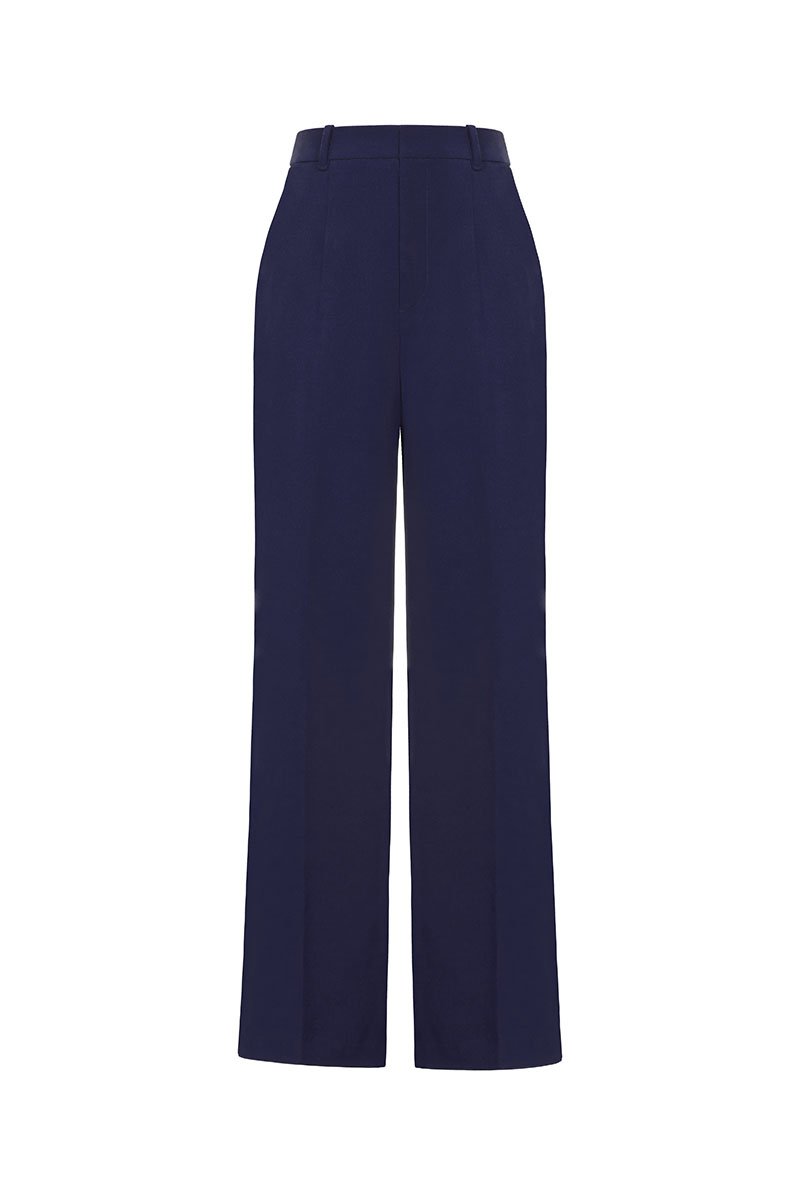 Laken Straight Pants in Navy Blue