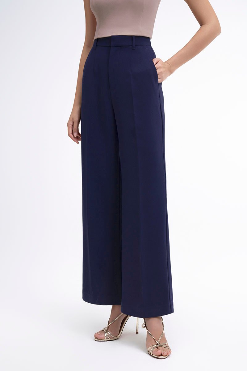 Laken Straight Pants in Navy Blue