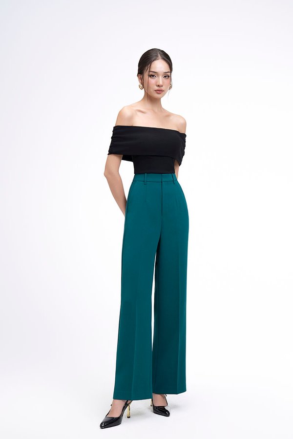 Laken Straight Pants in Emerald Green