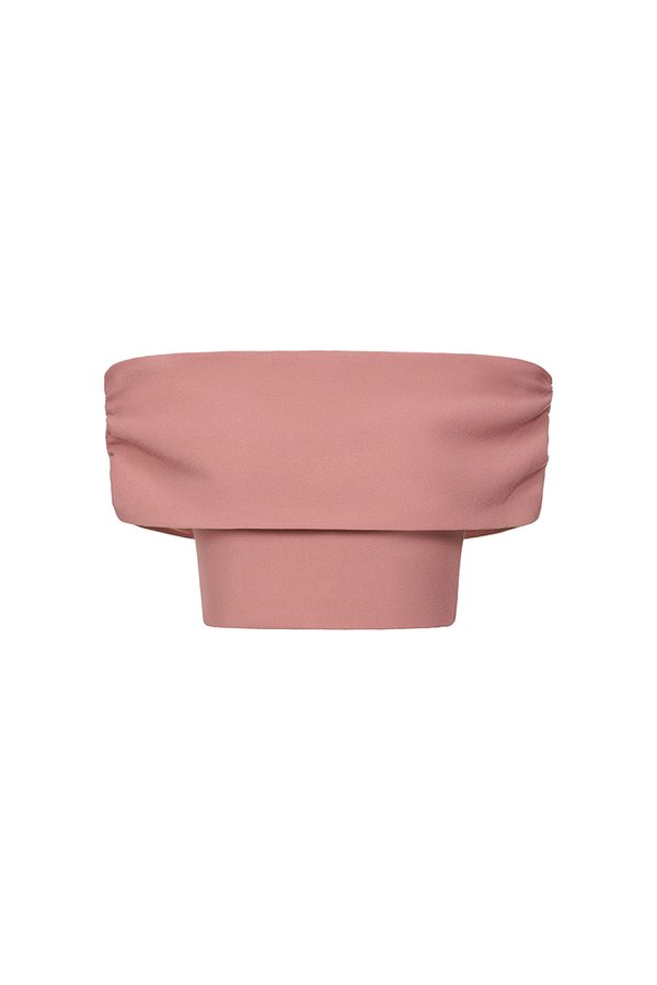 Demi Off Shoulder Padded Top in Dusty Rose