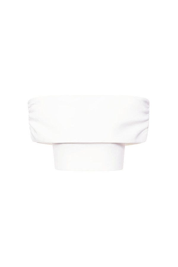 Demi Off Shoulder Padded Top in Iconic White