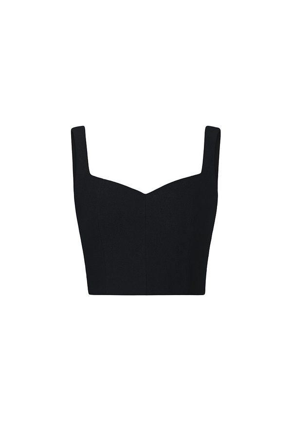 Kelsie Padded Sweetheart Top in Classic Black