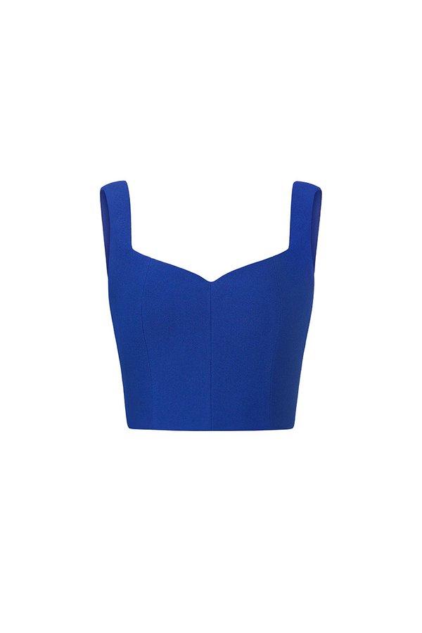 Kelsie Padded Sweetheart Top in Cobalt Blue