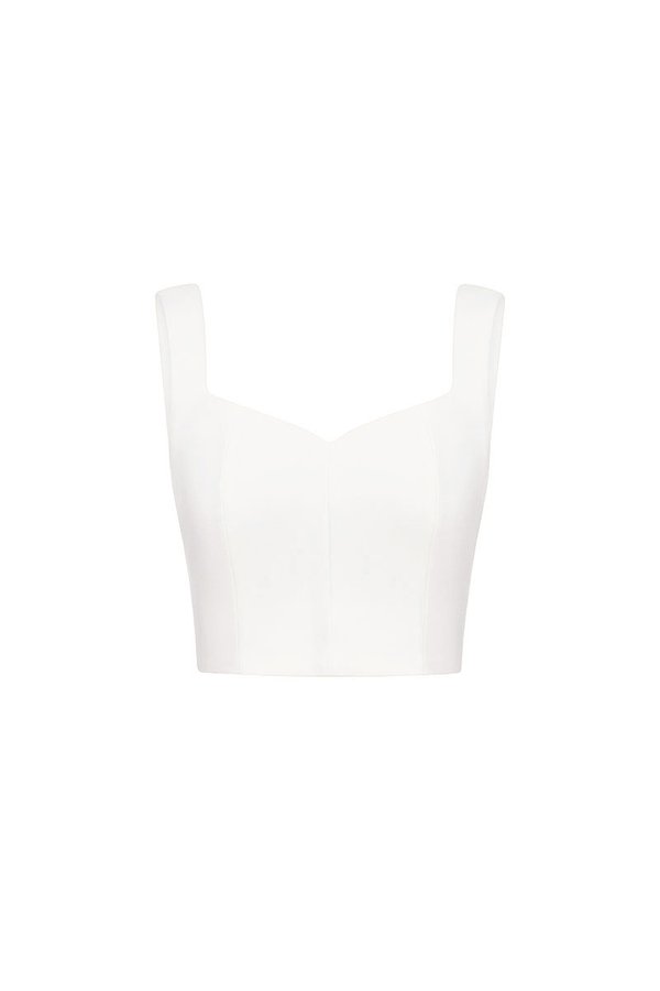 Kelsie Padded Sweetheart Top in Iconic White