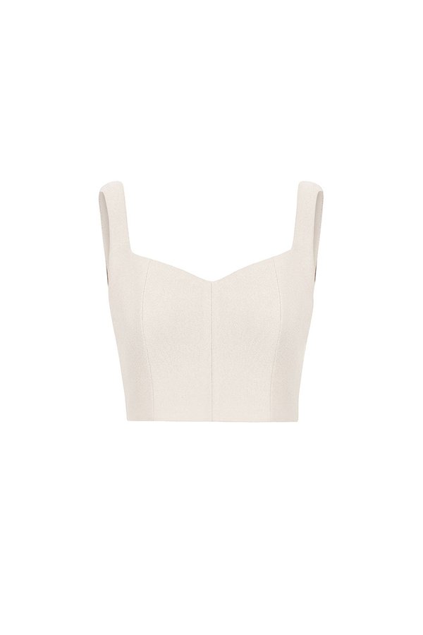 Kelsie Padded Sweetheart Top in Ivory