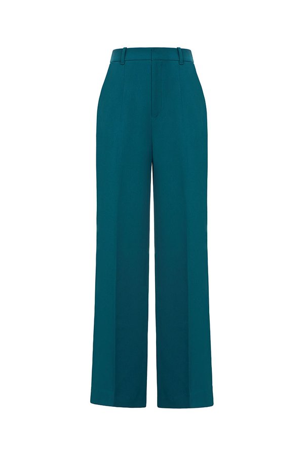 Laken Straight Pants in Emerald Green