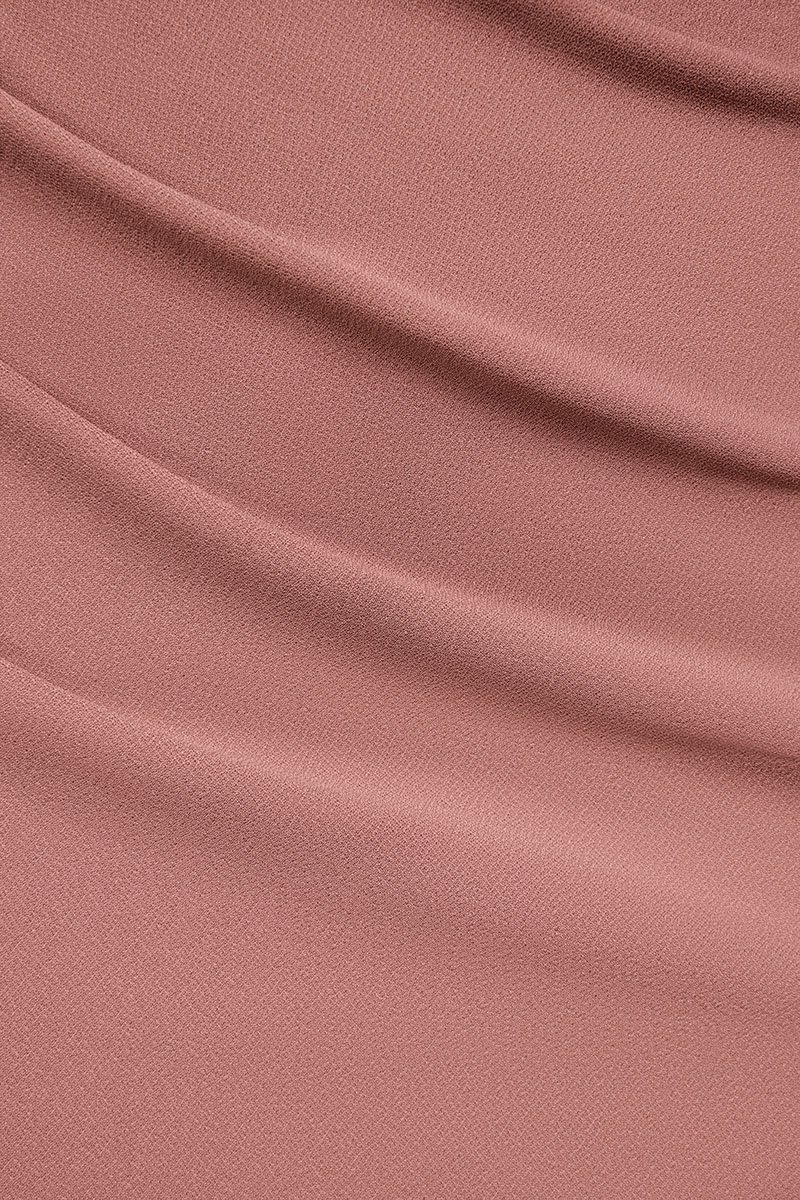 Soleil Queen Anne Padded Dress in Dusty Rose