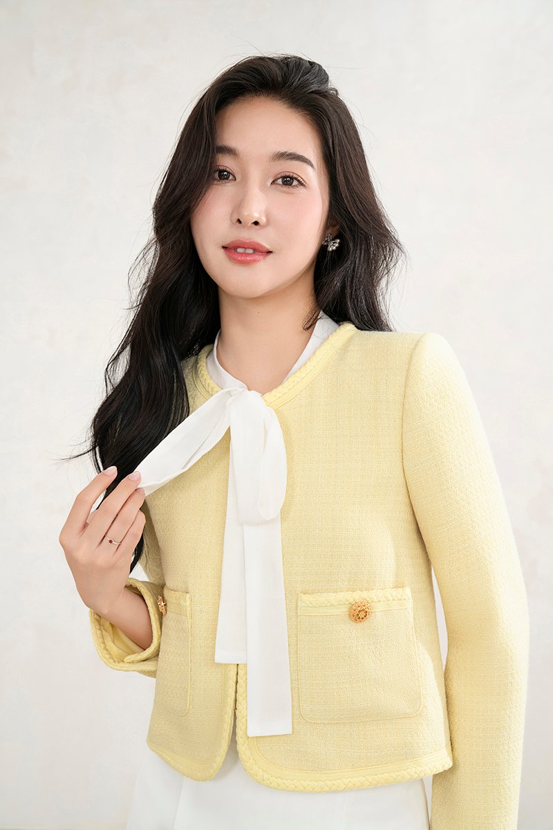 Byeol Tweed Jacket in Daffodil Yellow