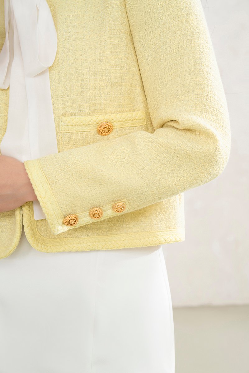 Byeol Tweed Jacket in Daffodil Yellow