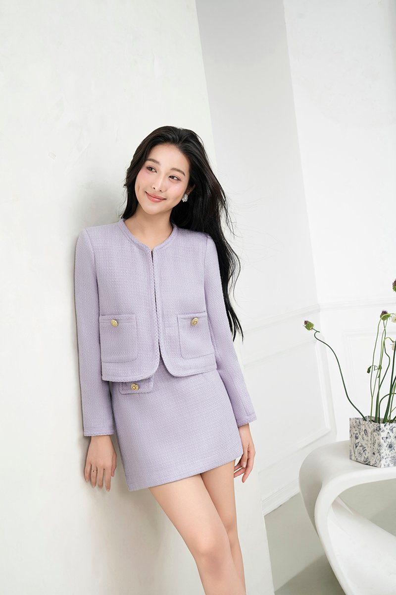 Byeol Tweed Jacket in Lavender