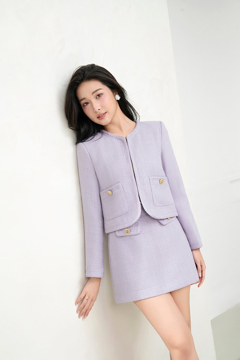 Byeol Tweed Jacket in Lavender