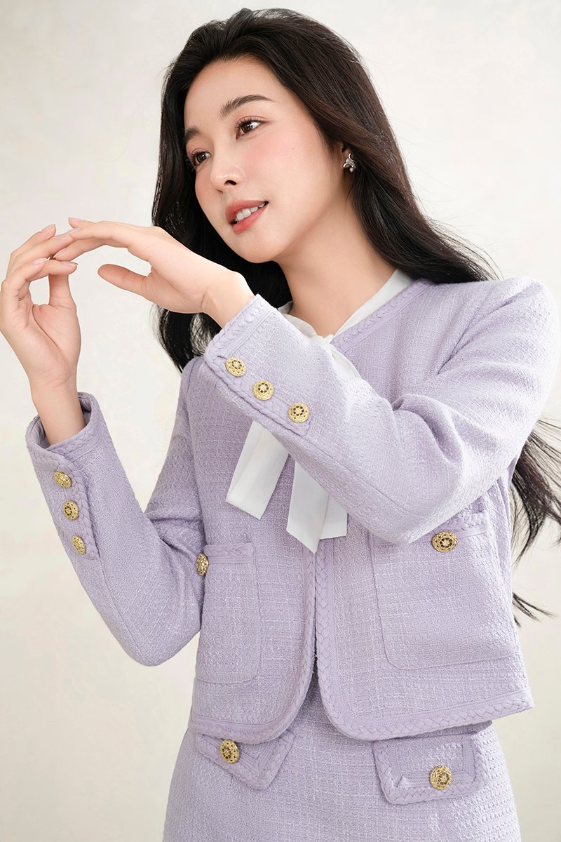 Byeol Tweed Jacket in Lavender