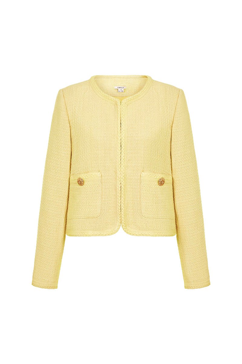 Byeol Tweed Jacket in Daffodil Yellow
