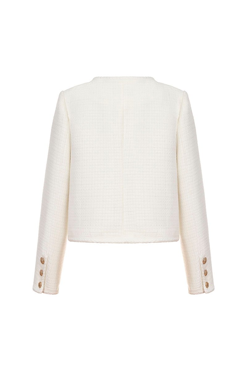 Byeol Tweed Jacket in Creamy White