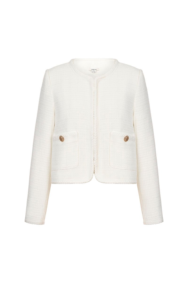 Byeol Tweed Jacket in Creamy White