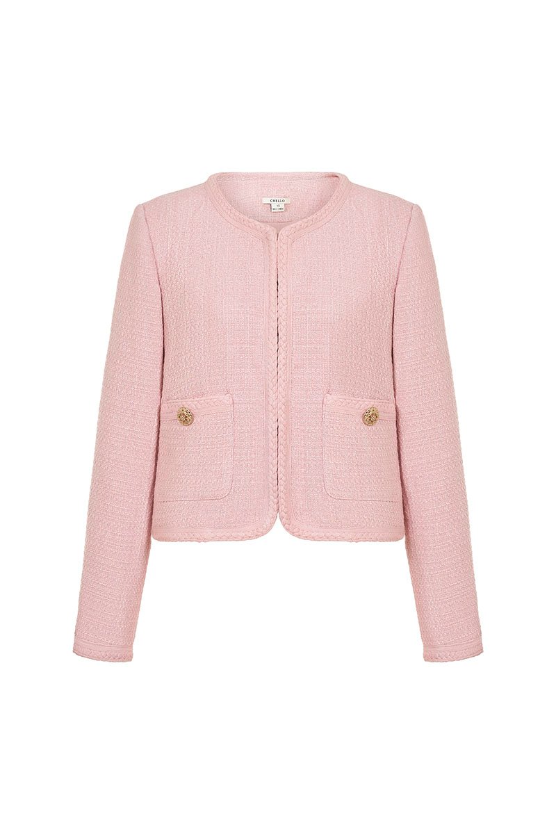 Byeol Tweed Jacket in Rose Pink