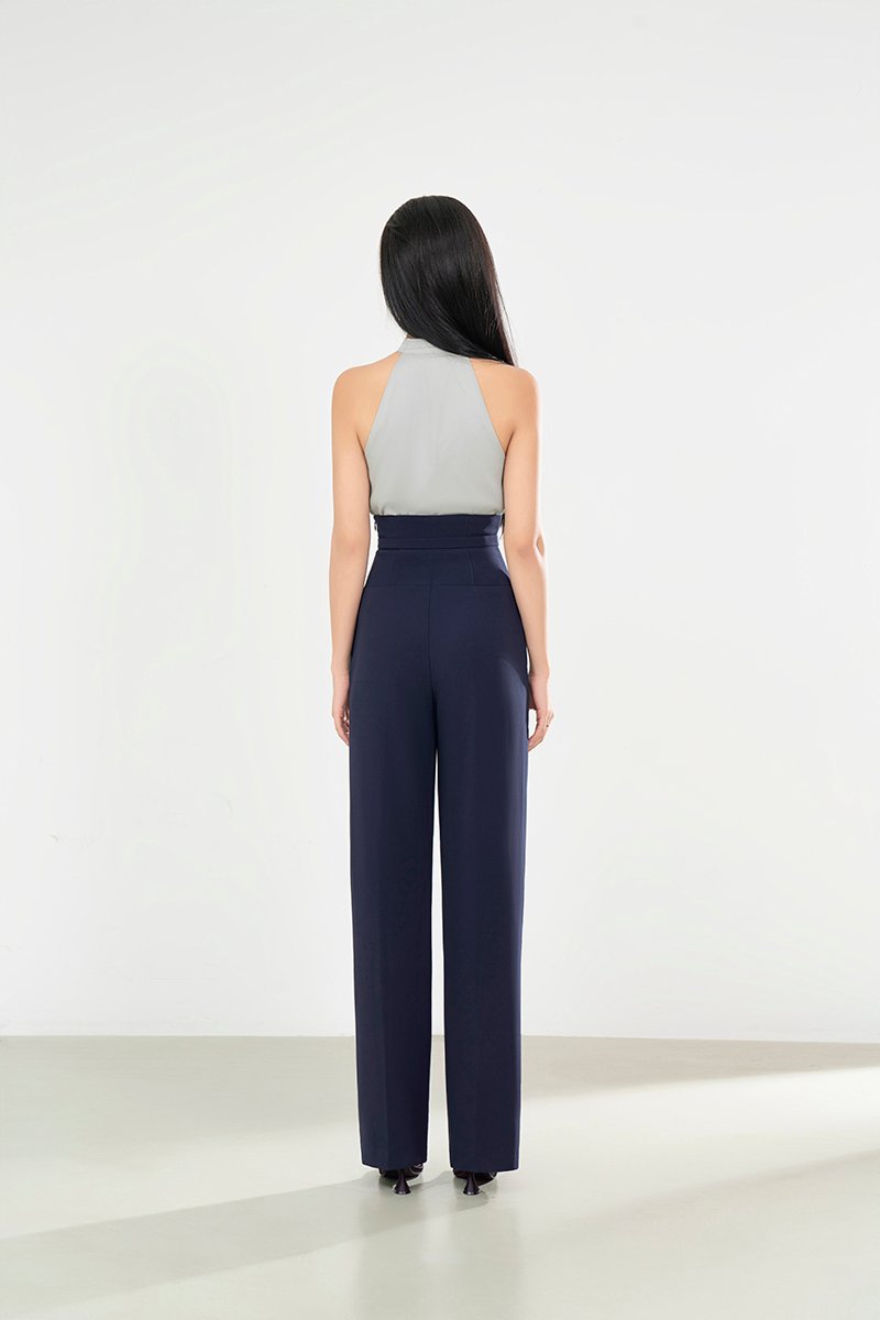 Dami Corset High Waist Pants in Navy Blue