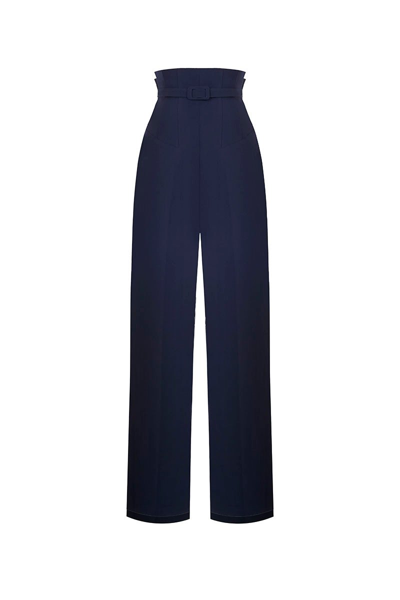 Dami Corset High Waist Pants in Navy Blue