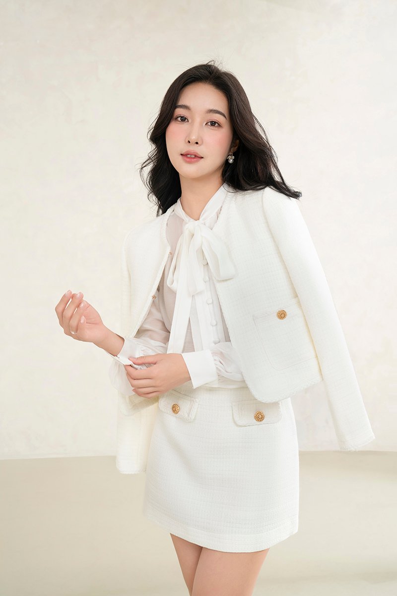 Kim Mini Skort in Creamy White