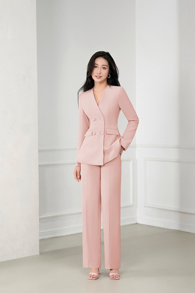 Miyeon Tailored Pants in Nude Pink