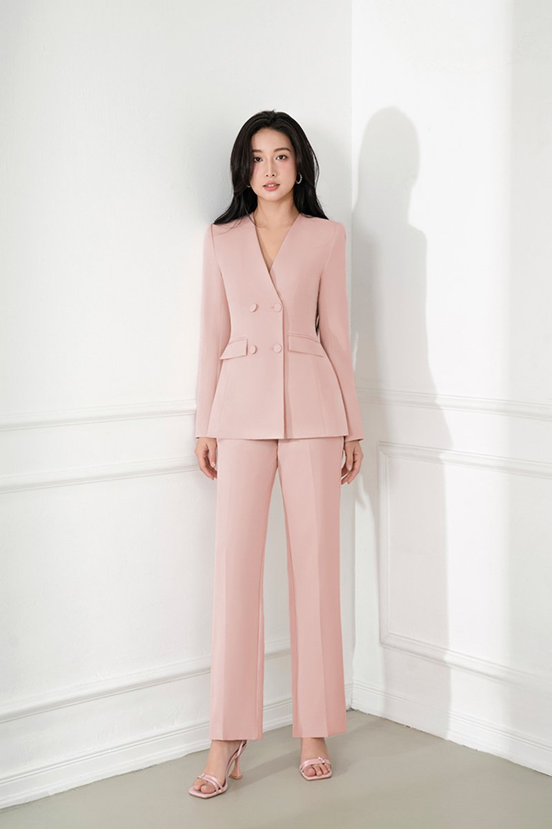 Miyeon Tailored Pants in Nude Pink