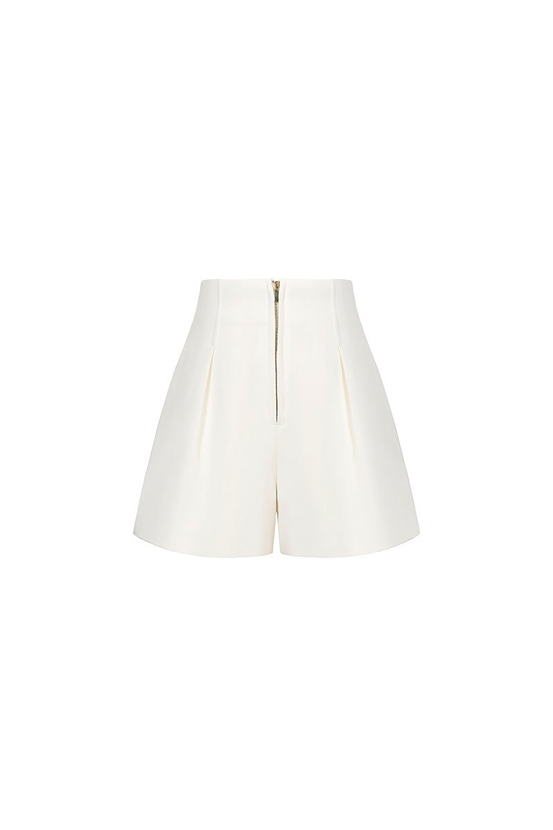 Sion High Waist Shorts in Iconic White