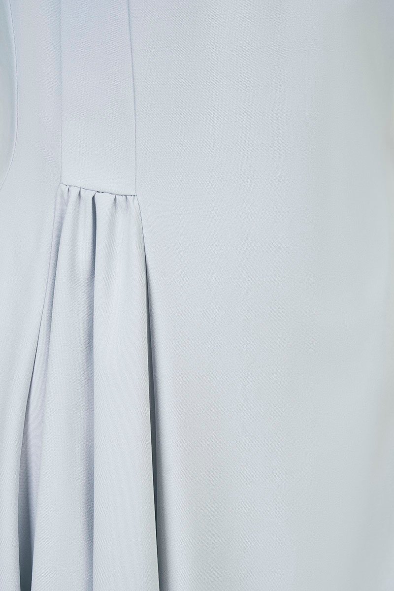 Yejin Padded Flare Midi Dress in Powder Blue