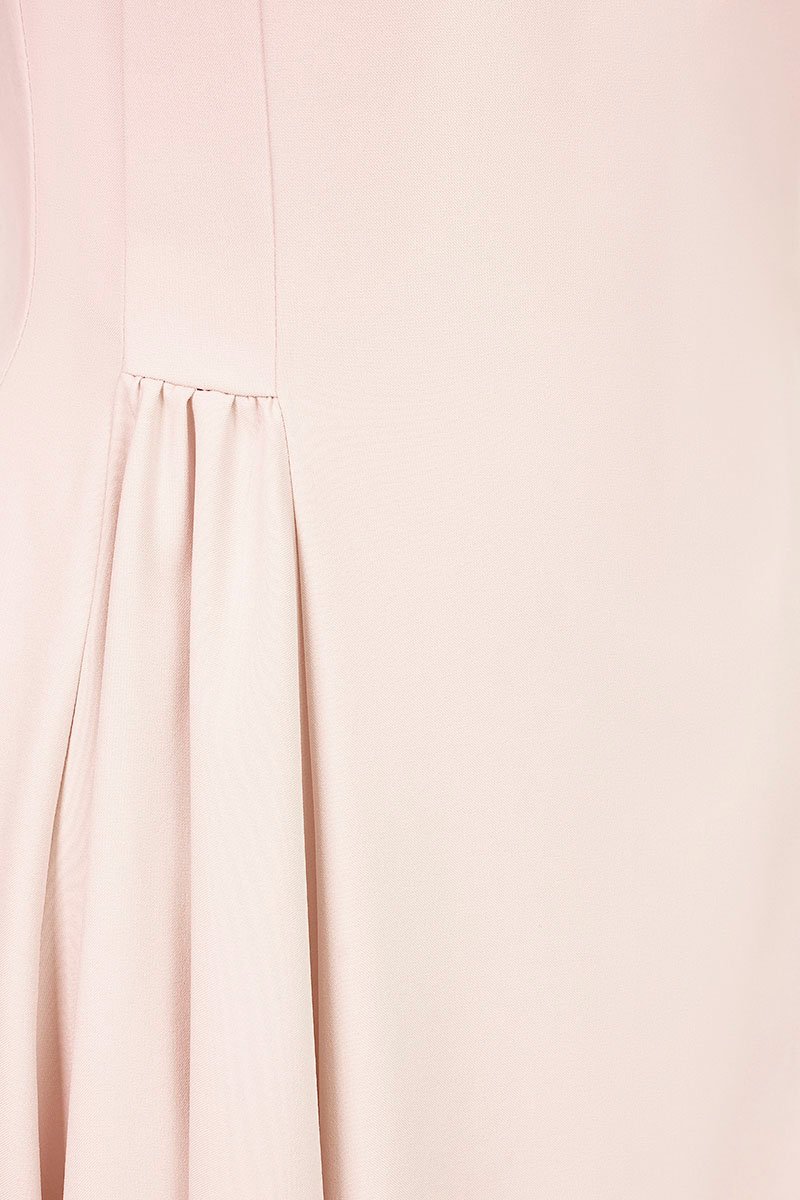 Yejin Padded Flare Midi Dress in Powder Pink