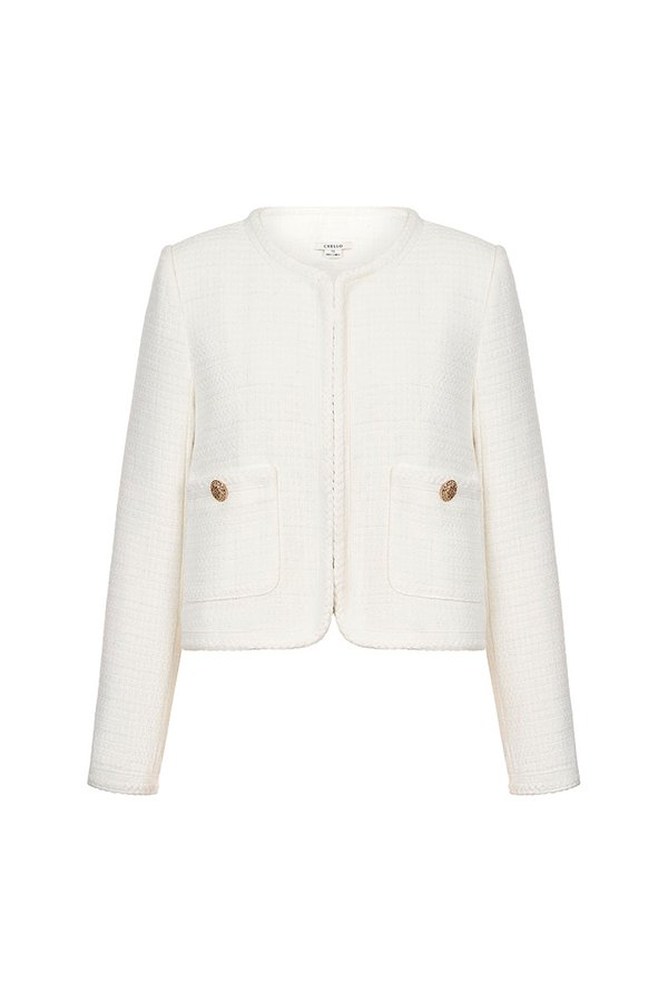 Byeol Tweed Jacket in Creamy White