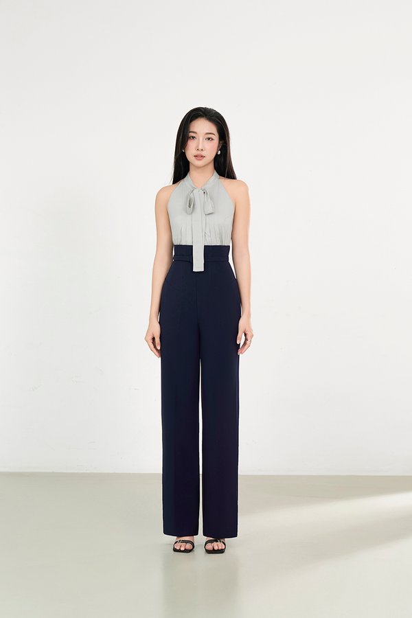 Dami Corset High Waist Pants in Navy Blue