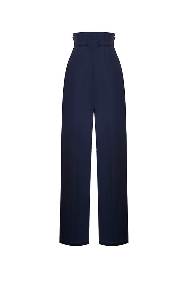 Dami Corset High Waist Pants in Navy Blue